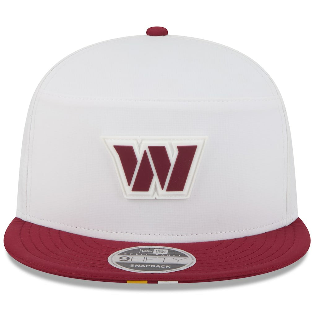Washington Commanders New Era 2025 NFL Training Camp Split Panel 9FIFTY Snapback Hat White/Burgundy | NFL