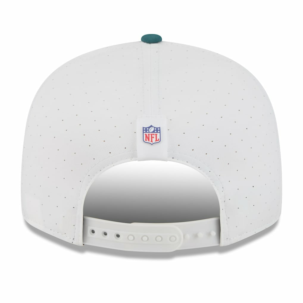 Philadelphia Eagles New Era 2025 NFL Training Camp Split Panel 9FIFTY Snapback Hat White/Midnight Green | NFL
