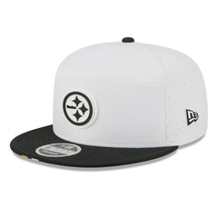 Pittsburgh Steelers New Era 2025 NFL Training Camp Split Panel 9FIFTY Snapback Hat White/Black | NFL