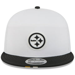 Pittsburgh Steelers New Era 2025 NFL Training Camp Split Panel 9FIFTY Snapback Hat White/Black | NFL