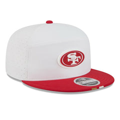 San Francisco 49ers New Era 2025 NFL Training Camp Split Panel 9FIFTY Snapback Hat White/Scarlet | NFL