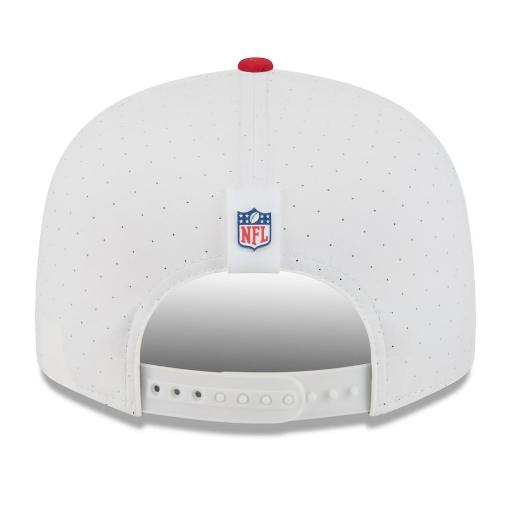 San Francisco 49ers New Era 2025 NFL Training Camp Split Panel 9FIFTY Snapback Hat White/Scarlet | NFL