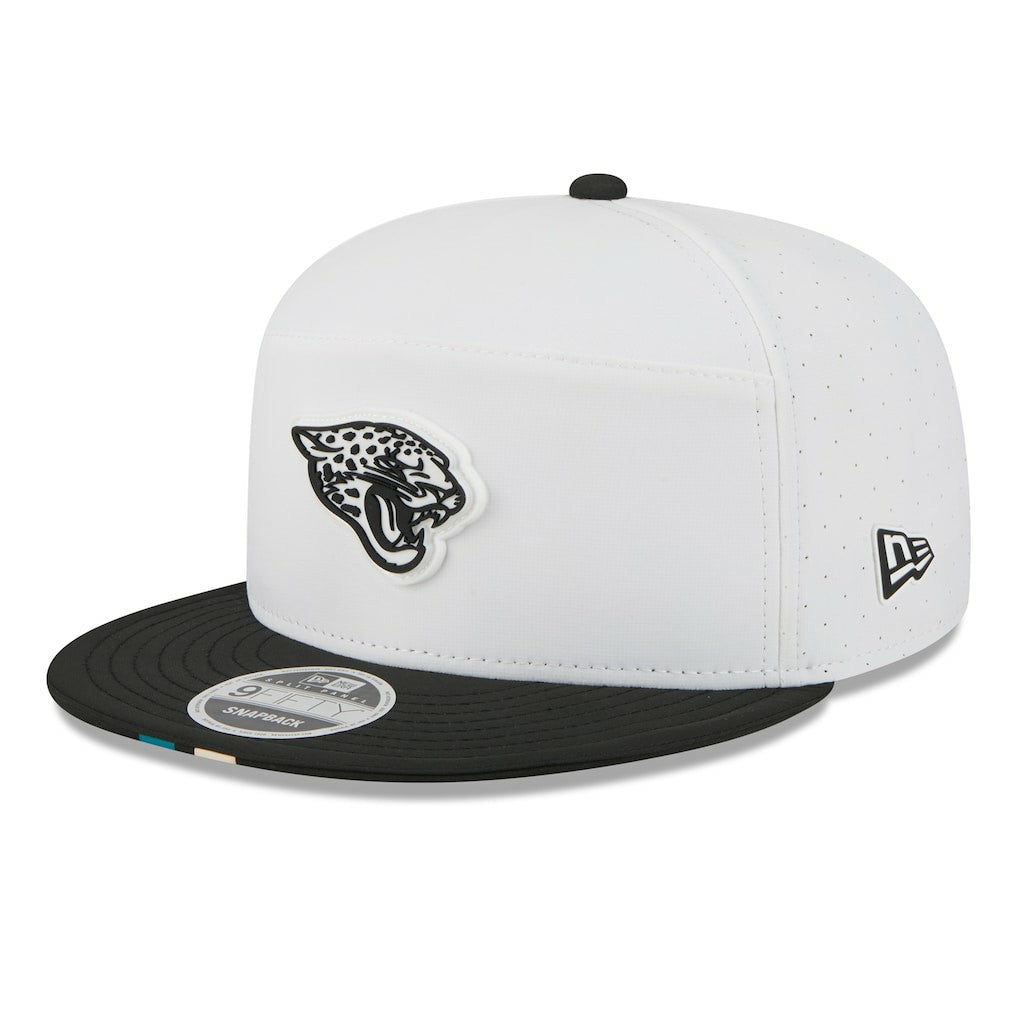 Jacksonville Jaguars New Era 2025 NFL Training Camp Split Panel 9FIFTY Snapback Hat White/Black | NFL