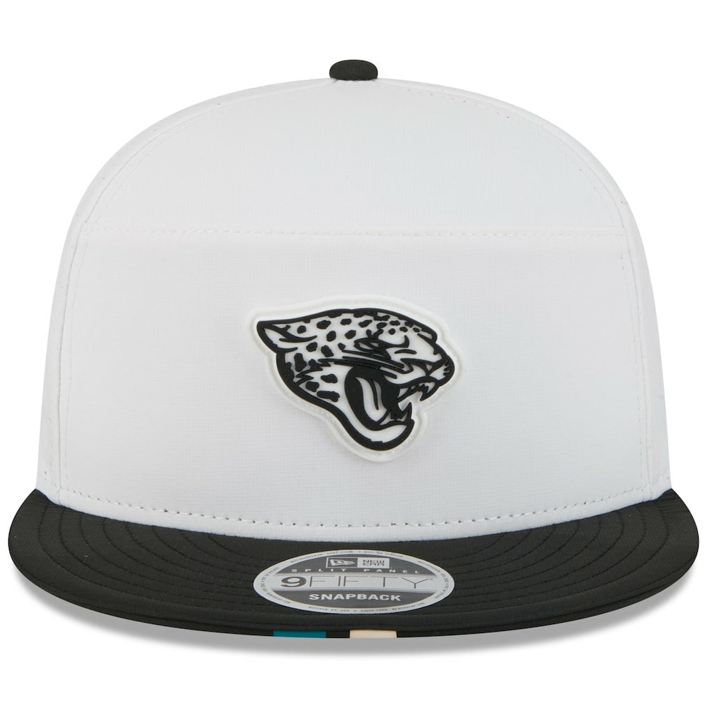 Jacksonville Jaguars New Era 2025 NFL Training Camp Split Panel 9FIFTY Snapback Hat White/Black | NFL