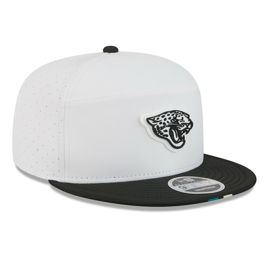 Jacksonville Jaguars New Era 2025 NFL Training Camp Split Panel 9FIFTY Snapback Hat White/Black | NFL