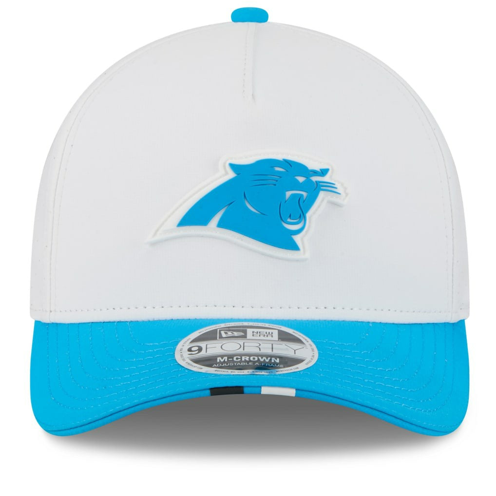 Carolina Panthers New Era 2025 NFL Training Camp A-Frame 9FORTY Adjustable Hat White/Blue | NFL