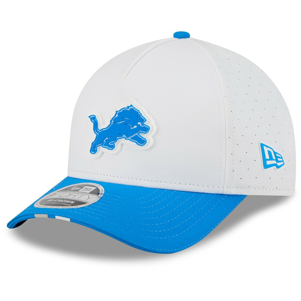 Detroit Lions New Era 2025 NFL Training Camp A-Frame 9FORTY Adjustable Hat White/Blue | NFL