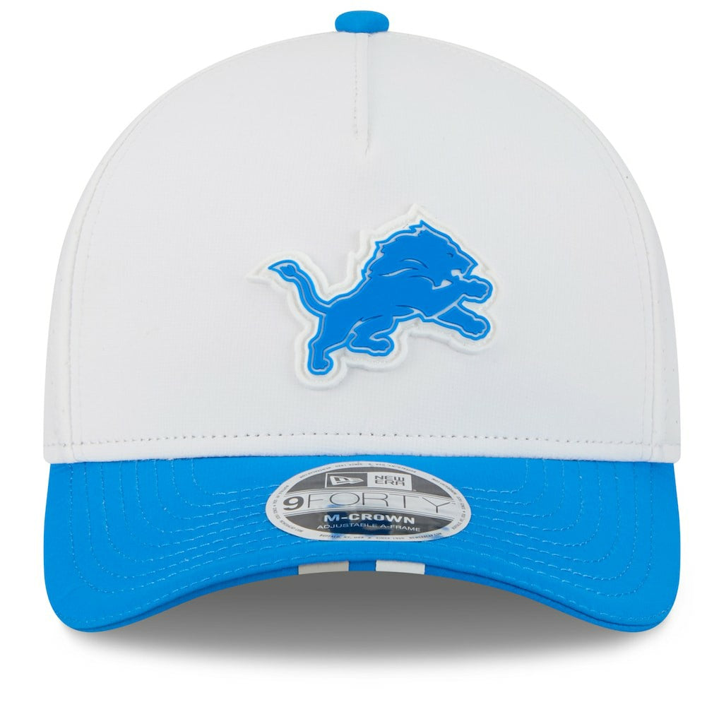 Detroit Lions New Era 2025 NFL Training Camp A-Frame 9FORTY Adjustable Hat White/Blue | NFL
