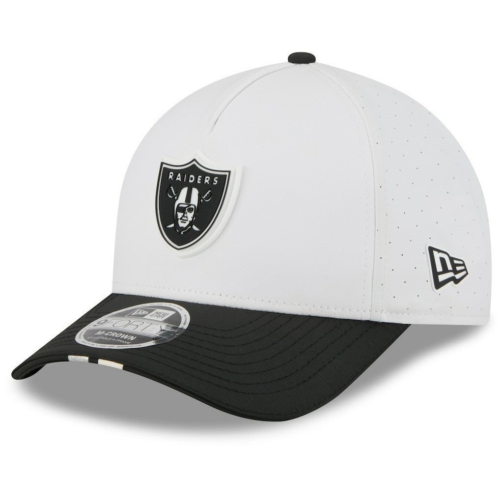 Las Vegas Raiders New Era 2025 NFL Training Camp A-Frame 9FORTY Adjustable Hat White/Black | NFL