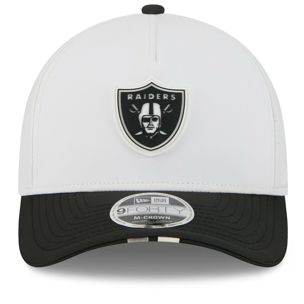 Las Vegas Raiders New Era 2025 NFL Training Camp A-Frame 9FORTY Adjustable Hat White/Black | NFL