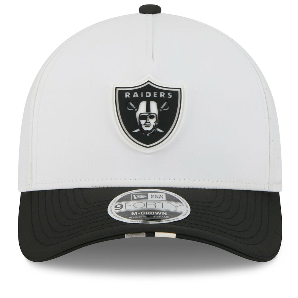Las Vegas Raiders New Era 2025 NFL Training Camp A-Frame 9FORTY Adjustable Hat White/Black | NFL