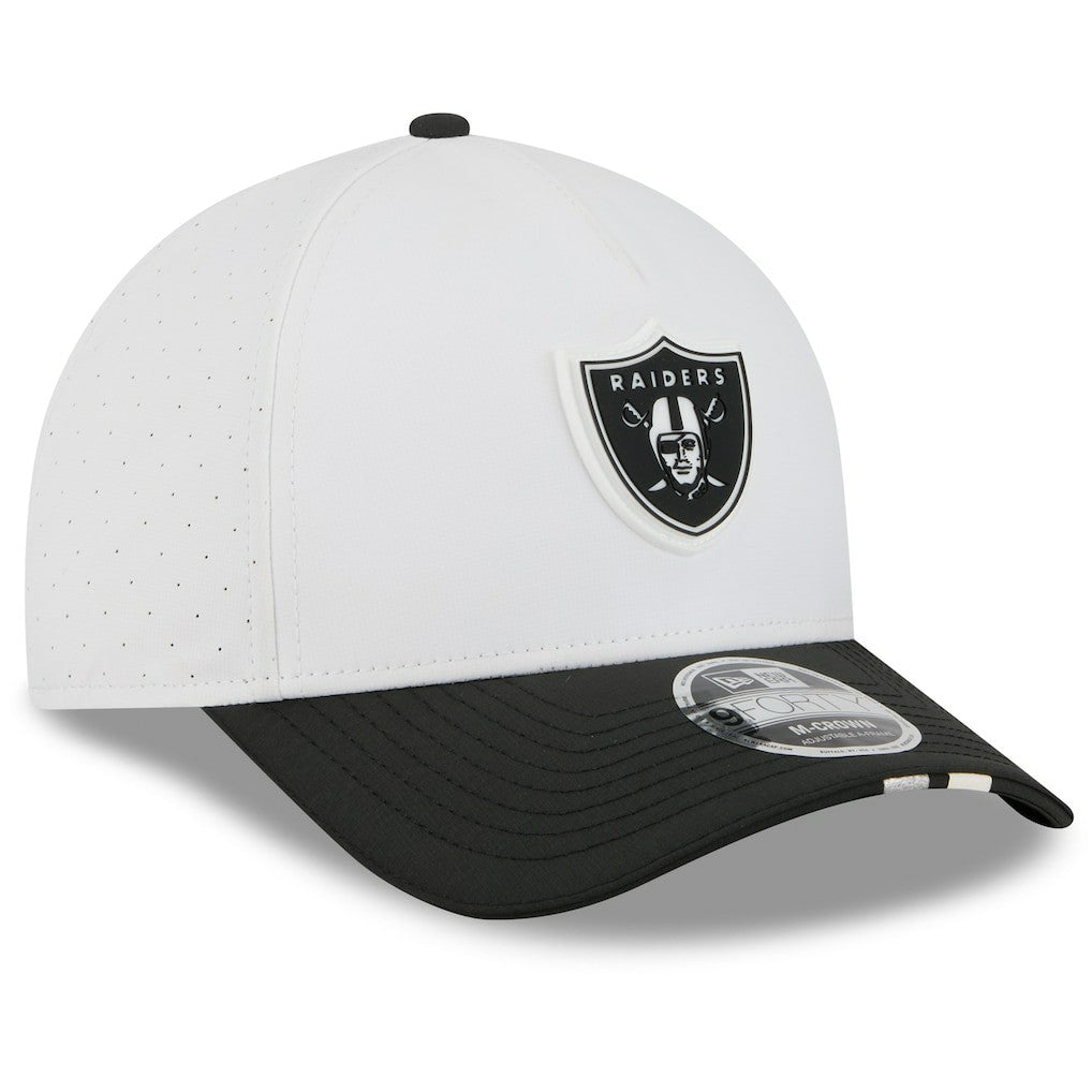 Las Vegas Raiders New Era 2025 NFL Training Camp A-Frame 9FORTY Adjustable Hat White/Black | NFL