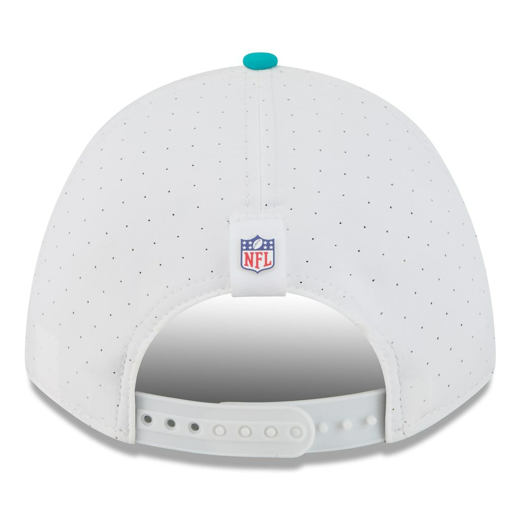 Miami Dolphins New Era 2025 NFL Training Camp A-Frame 9FORTY Adjustable Hat White/Aqua | NFL