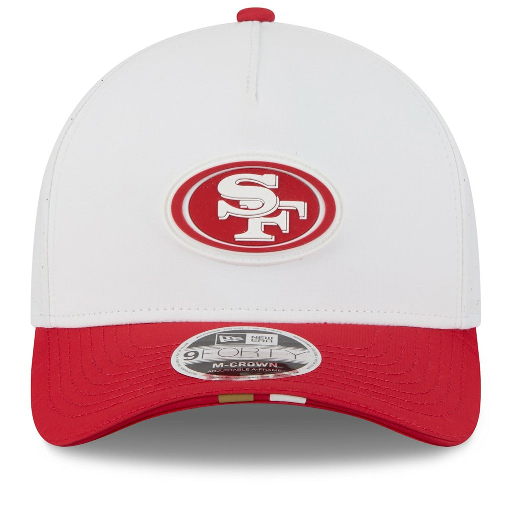 San Francisco 49ers New Era 2025 NFL Training Camp A-Frame 9FORTY Adjustable Hat White/Scarlet | NFL