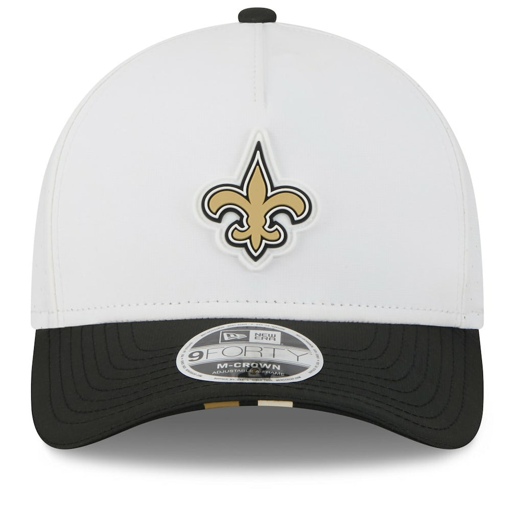 New Orleans Saints New Era 2025 NFL Training Camp A-Frame 9FORTY Adjustable Hat White/Black | NFL