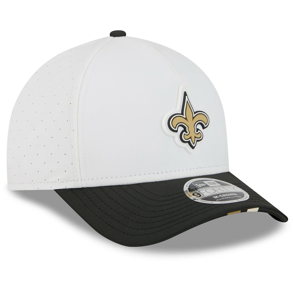 New Orleans Saints New Era 2025 NFL Training Camp A-Frame 9FORTY Adjustable Hat White/Black | NFL
