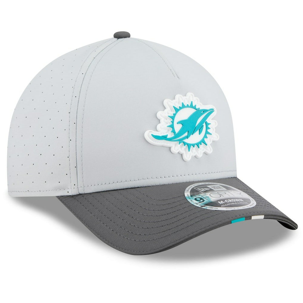 Miami Dolphins New Era 2025 NFL Training Camp A-Frame 9FORTY Adjustable Hat Gray/Graphite | NFL