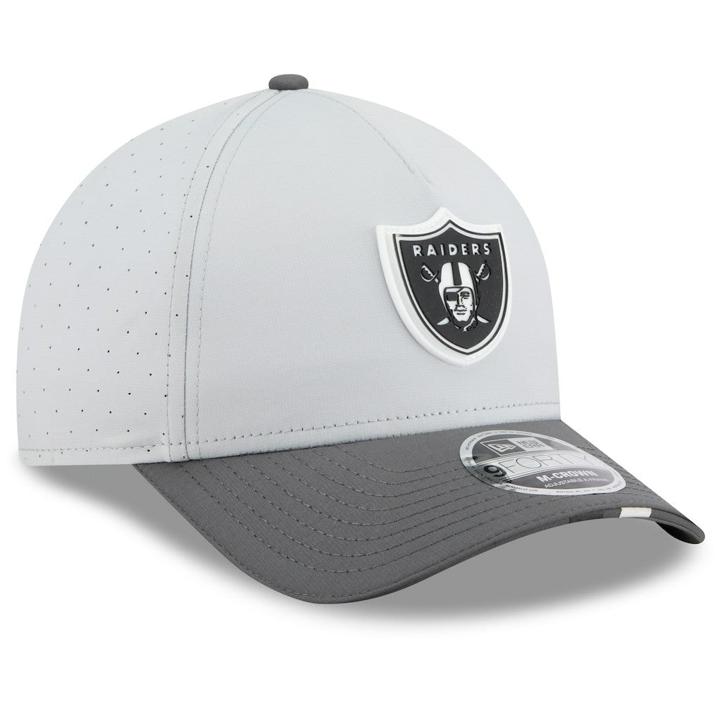 Las Vegas Raiders New Era 2025 NFL Training Camp A-Frame 9FORTY Adjustable Hat Gray/Graphite | NFL