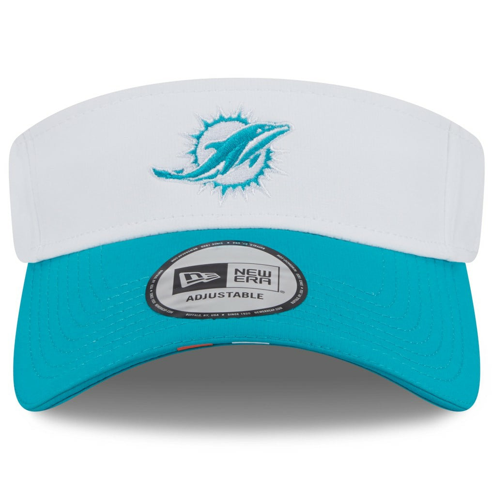 Miami Dolphins New Era 2025 NFL Training Camp Adjustable Visor White/Aqua | NFL