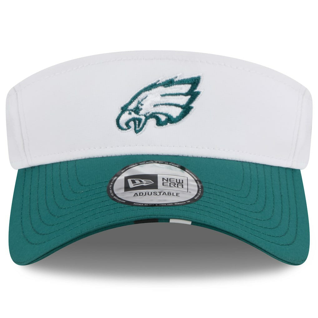 Philadelphia Eagles New Era 2025 NFL Training Camp Adjustable Visor White/Midnight Green | NFL
