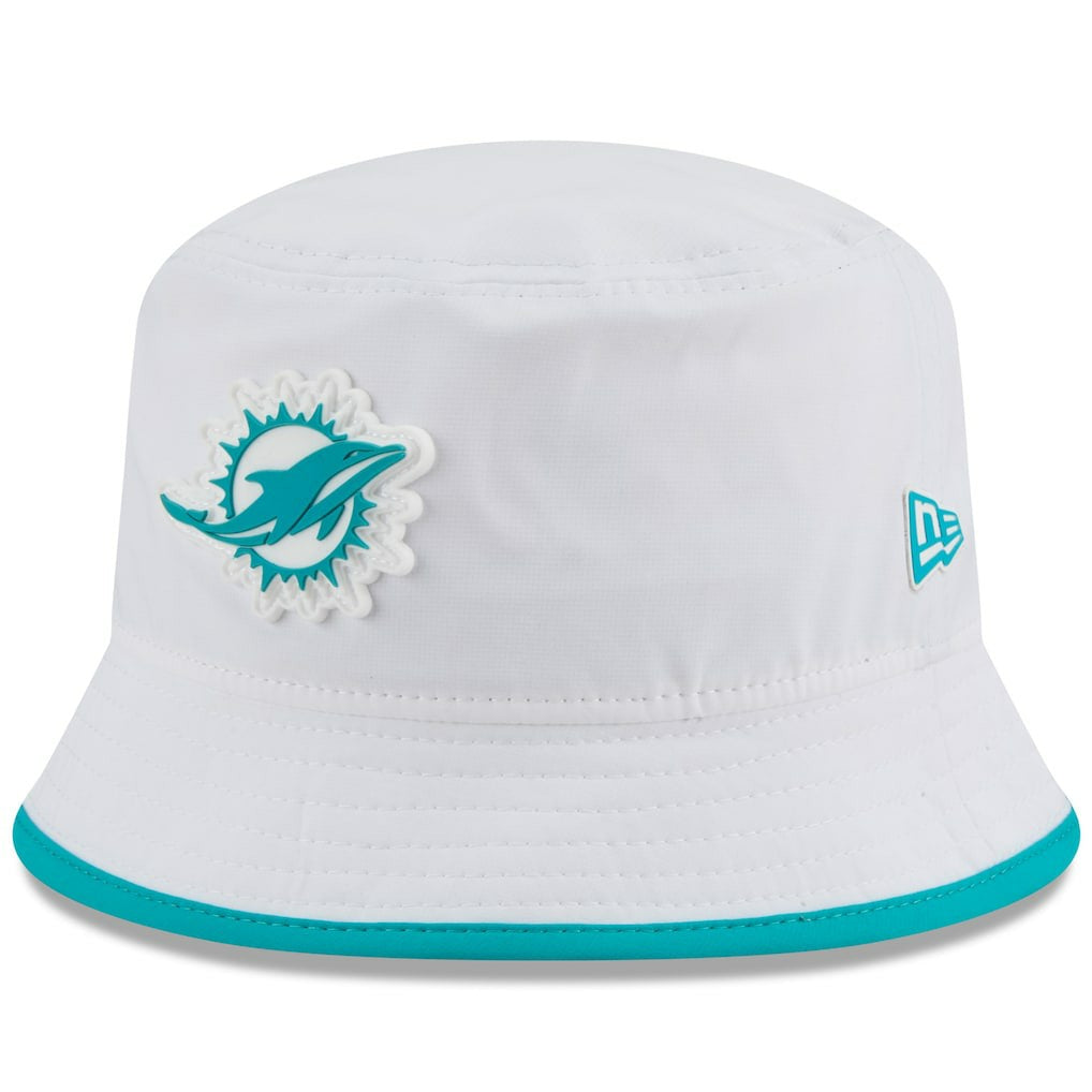 Miami Dolphins New Era 2025 NFL Training Camp Stretch Bucket Hat White | NFL