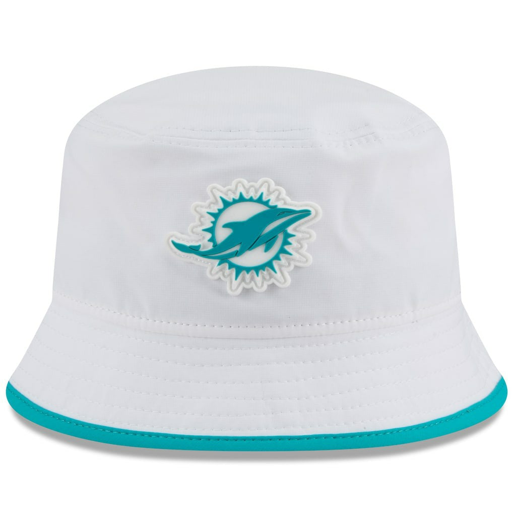 Miami Dolphins New Era 2025 NFL Training Camp Stretch Bucket Hat White | NFL