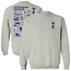 Tottenham Hotspur Vive La Fete Women's Impressions Artwork Pullover Sweatshirt Gray - FIFA World CUP