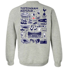 Tottenham Hotspur Vive La Fete Women's Impressions Artwork Pullover Sweatshirt Gray - FIFA World CUP