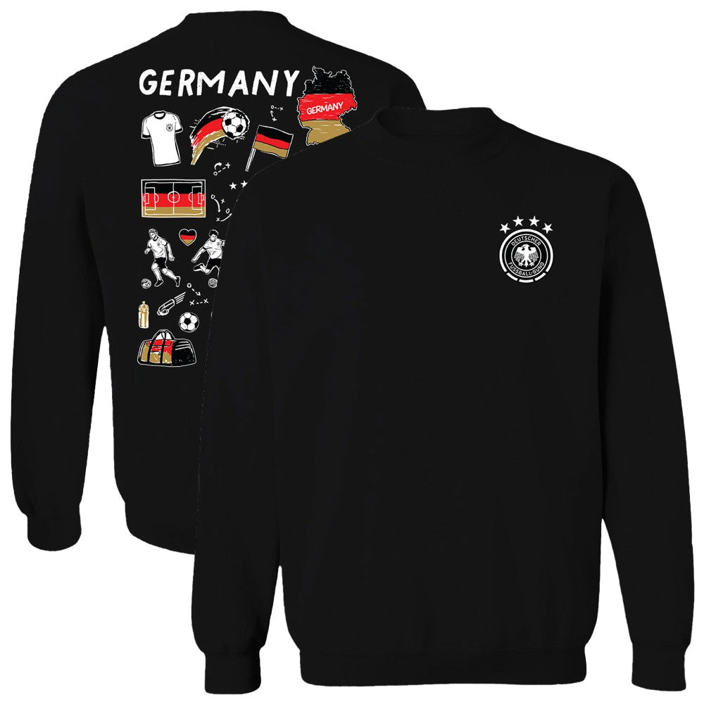 Germany National Team Vive La Fete Women's Impressions Artwork Pullover Sweatshirt Black - FIFA World CUP