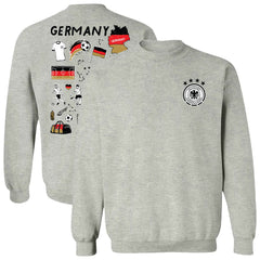 Germany National Team Vive La Fete Women's Impressions Artwork Pullover Sweatshirt Gray - FIFA World CUP