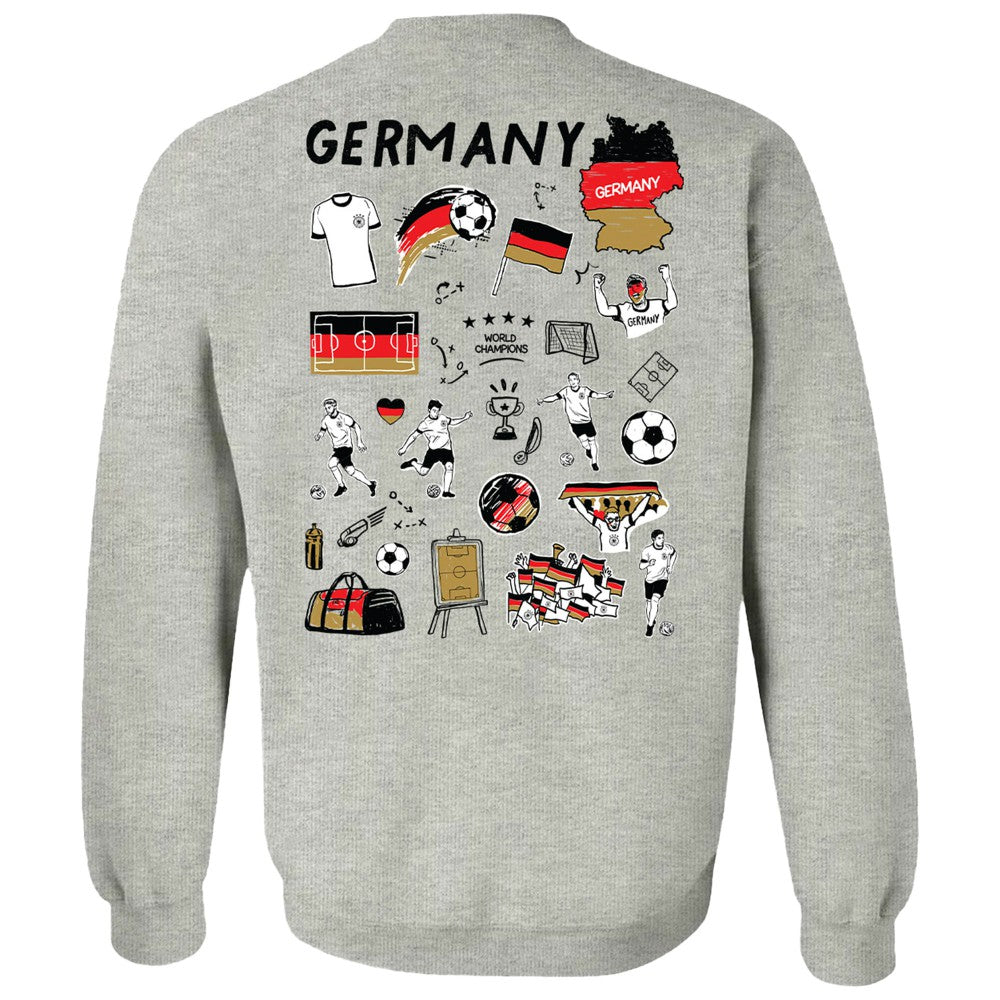 Germany National Team Vive La Fete Women's Impressions Artwork Pullover Sweatshirt Gray - FIFA World CUP