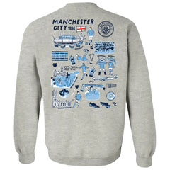 Manchester City Vive La Fete Women's Impressions Artwork Pullover Sweatshirt Gray - FIFA World CUP
