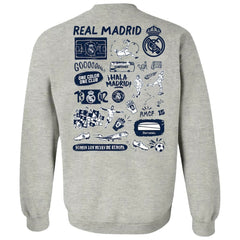 Real Madrid Vive La Fete Women's Impressions Artwork Pullover Sweatshirt Gray - FIFA World CUP