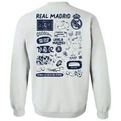 Real Madrid Vive La Fete Women's Impressions Artwork Pullover Sweatshirt White - FIFA World CUP