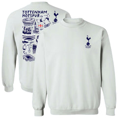 Tottenham Hotspur Vive La Fete Women's Impressions Artwork Pullover Sweatshirt White - FIFA World CUP