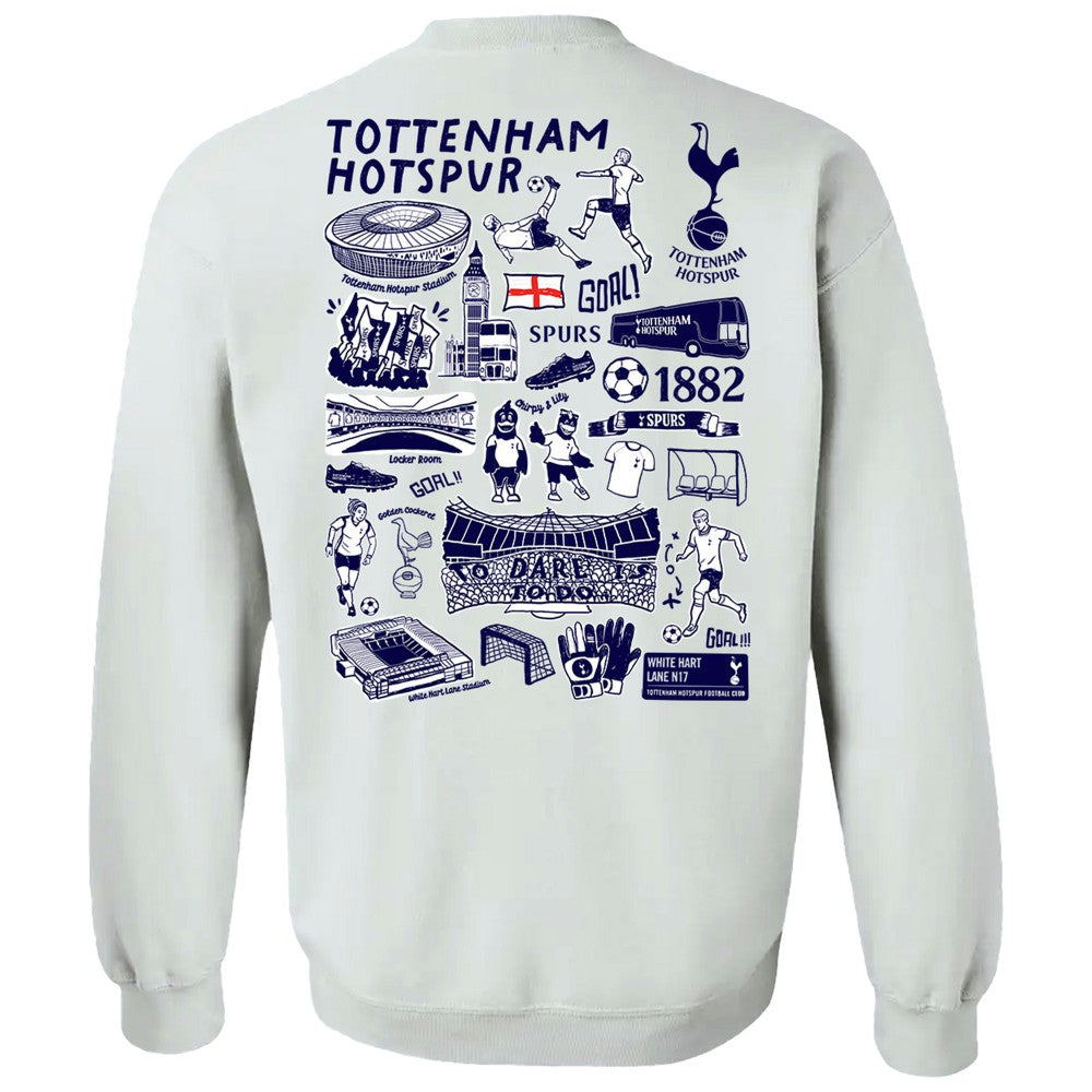 Tottenham Hotspur Vive La Fete Women's Impressions Artwork Pullover Sweatshirt White - FIFA World CUP
