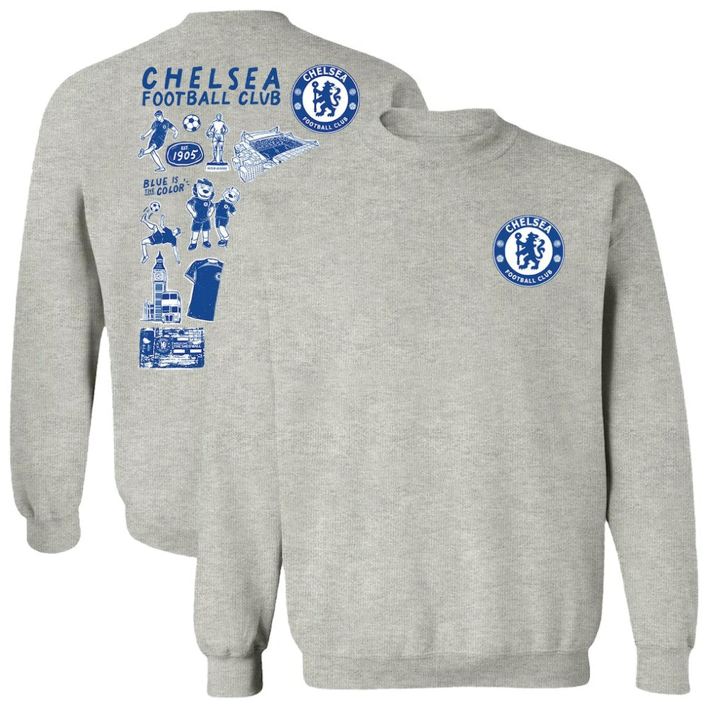 Chelsea Vive La Fete Women's Impressions Artwork Pullover Sweatshirt Gray - FIFA World CUP