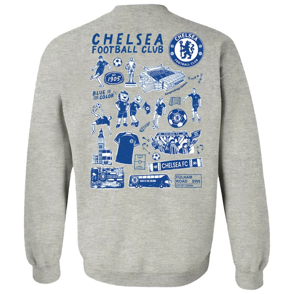 Chelsea Vive La Fete Women's Impressions Artwork Pullover Sweatshirt Gray - FIFA World CUP