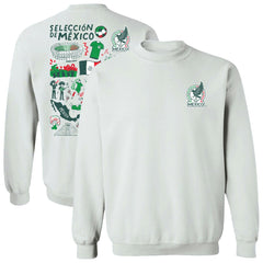 Mexico National Team Vive La Fete Women's Impressions Artwork Pullover Sweatshirt White - FIFA World CUP