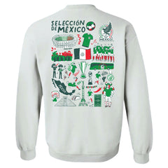 Mexico National Team Vive La Fete Women's Impressions Artwork Pullover Sweatshirt White - FIFA World CUP