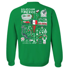 Mexico National Team Vive La Fete Women's Impressions Artwork Pullover Sweatshirt Green - FIFA World CUP