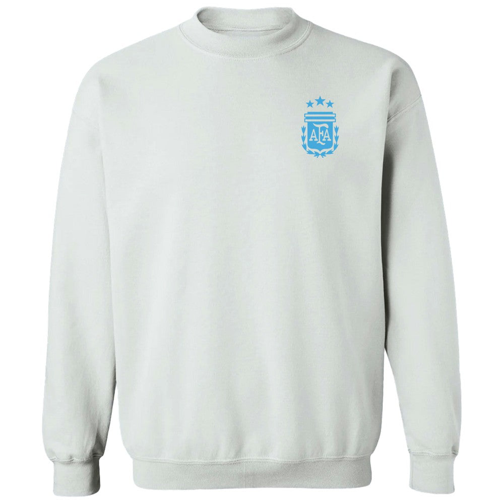 Argentina National Team Vive La Fete Women's Impressions Artwork Pullover Sweatshirt White - FIFA World CUP
