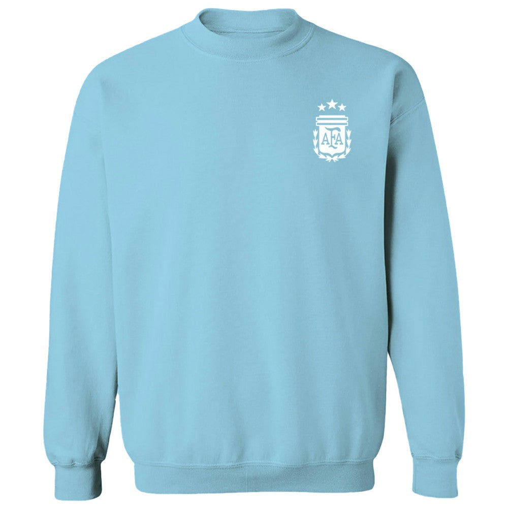 Argentina National Team Vive La Fete Women's Impressions Artwork Pullover Sweatshirt Light Blue - FIFA World CUP