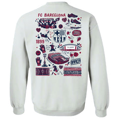 Barcelona Vive La Fete Women's Impressions Artwork Pullover Sweatshirt White - FIFA World CUP