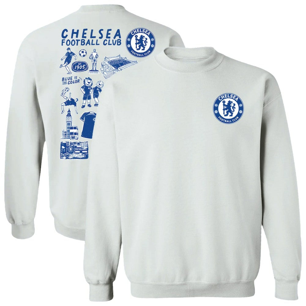Chelsea Vive La Fete Women's Impressions Artwork Pullover Sweatshirt White - FIFA World CUP