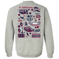Barcelona Vive La Fete Women's Impressions Artwork Pullover Sweatshirt Gray - FIFA World CUP