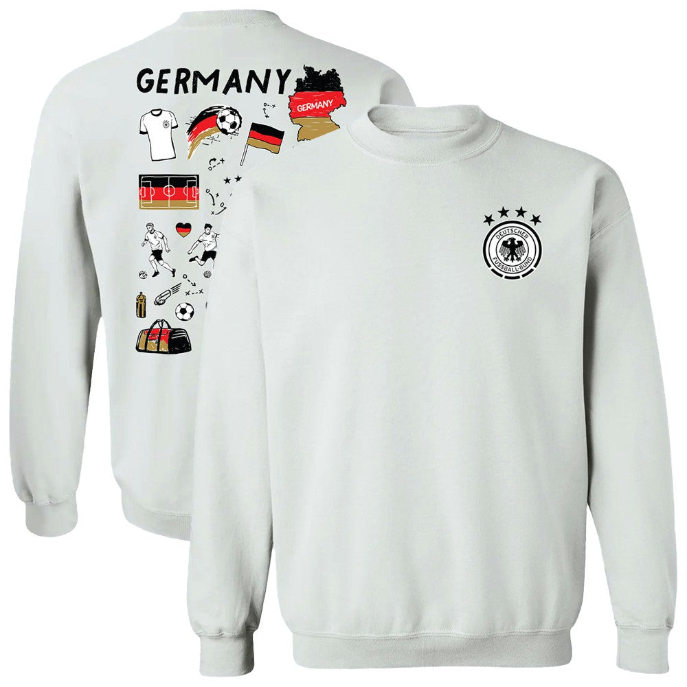 Germany National Team Vive La Fete Women's Impressions Artwork Pullover Sweatshirt White - FIFA World CUP