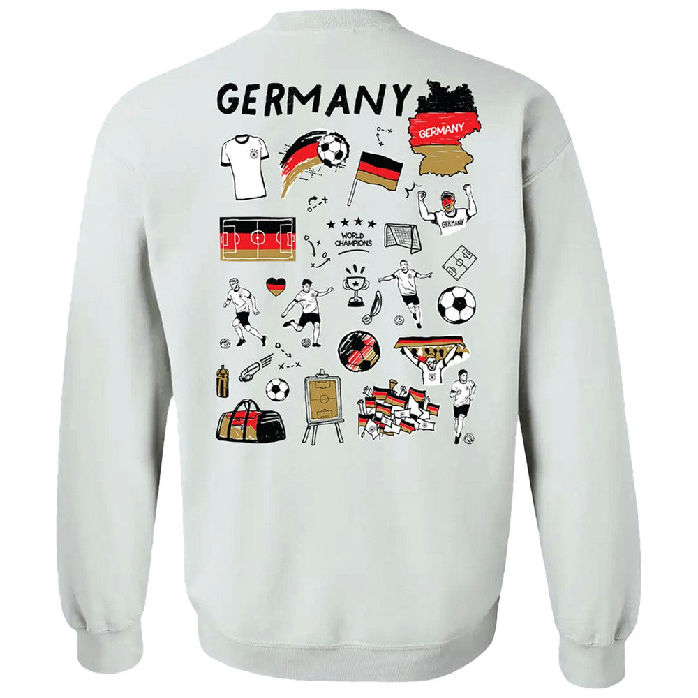 Germany National Team Vive La Fete Women's Impressions Artwork Pullover Sweatshirt White - FIFA World CUP