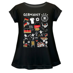 Germany National Team Vive La Fete Girls Youth Impressions Artwork A-Line Top Black - FIFA World CUP