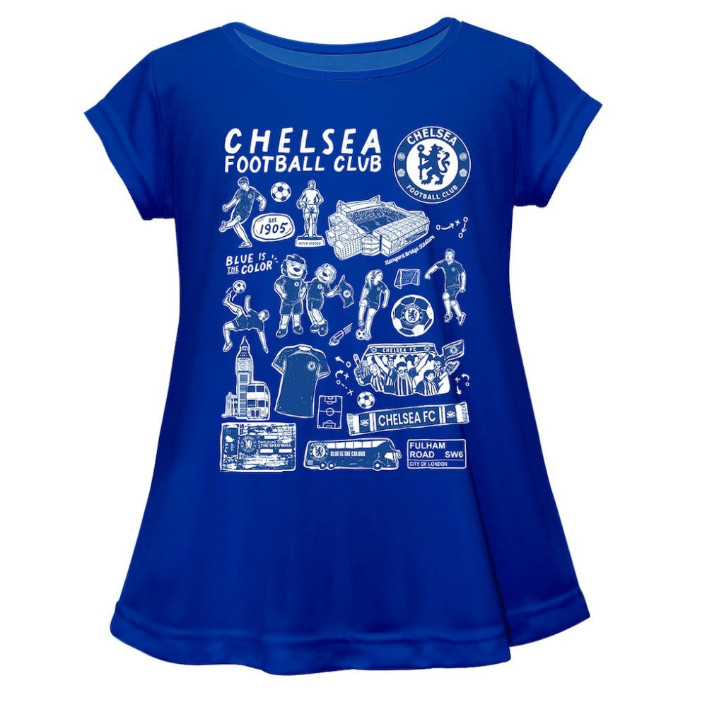 Chelsea Vive La Fete Girls Youth Impressions Artwork A-Line Top Blue - FIFA World CUP